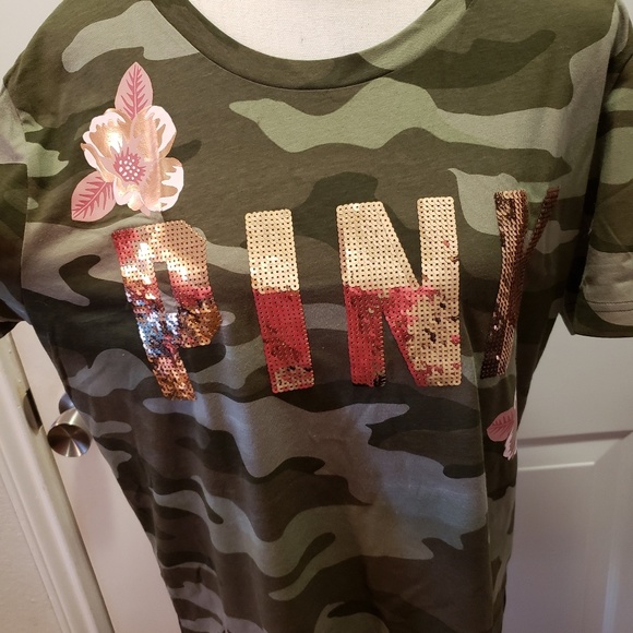 New! VS PINK Bling Campus Short Sleeve Tee - Picture 6 of 7